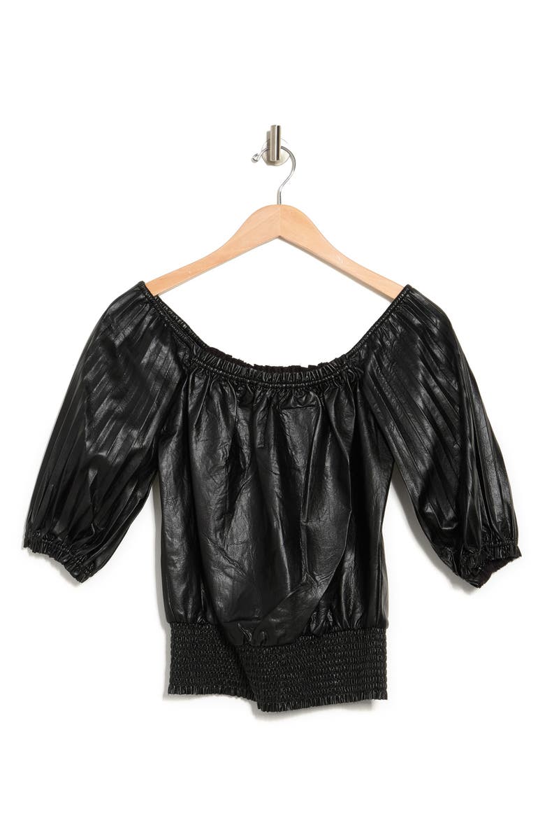Lilianna Faux Leather Off-the-Shoulder Top