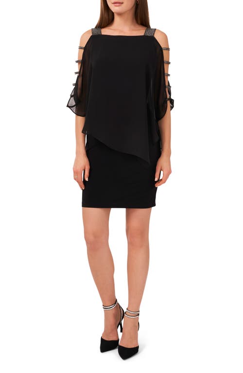 Chaus Ladder Trim Overlay Minidress In Black