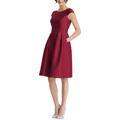 Alfred Sung Cap Sleeve Cocktail Dress, Burgundy