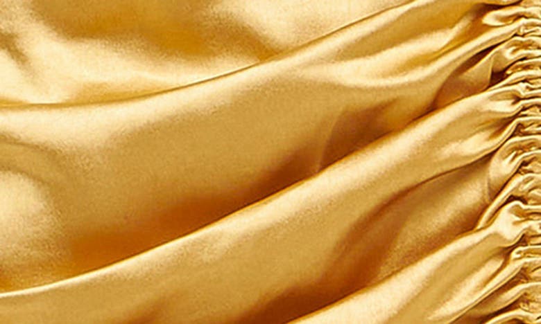 Endless Rose Ruched Satin Minidress In Gold