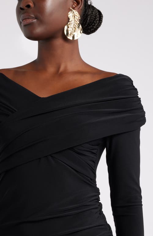 Shop Nordstrom X Harlem's Fashion Row Megan Renee Off The Shoulder Long Sleeve Dress In Black