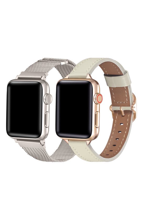 Shop The Posh Tech Assorted 2-pack Apple Watch® Watchbands In White / Starburst