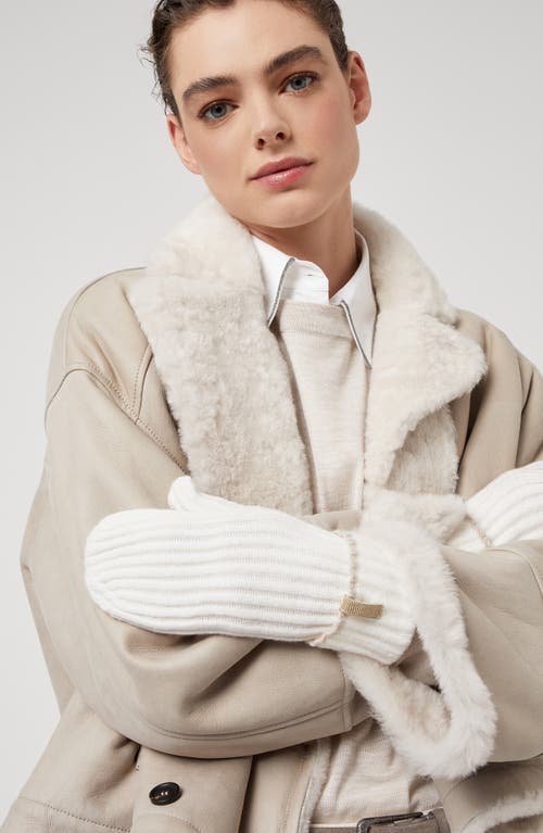 Shop Brunello Cucinelli Mittens In White