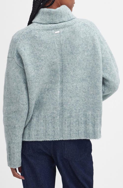 Shop Barbour Anita Wool Blend Turtleneck Sweater In Soft Mint Green