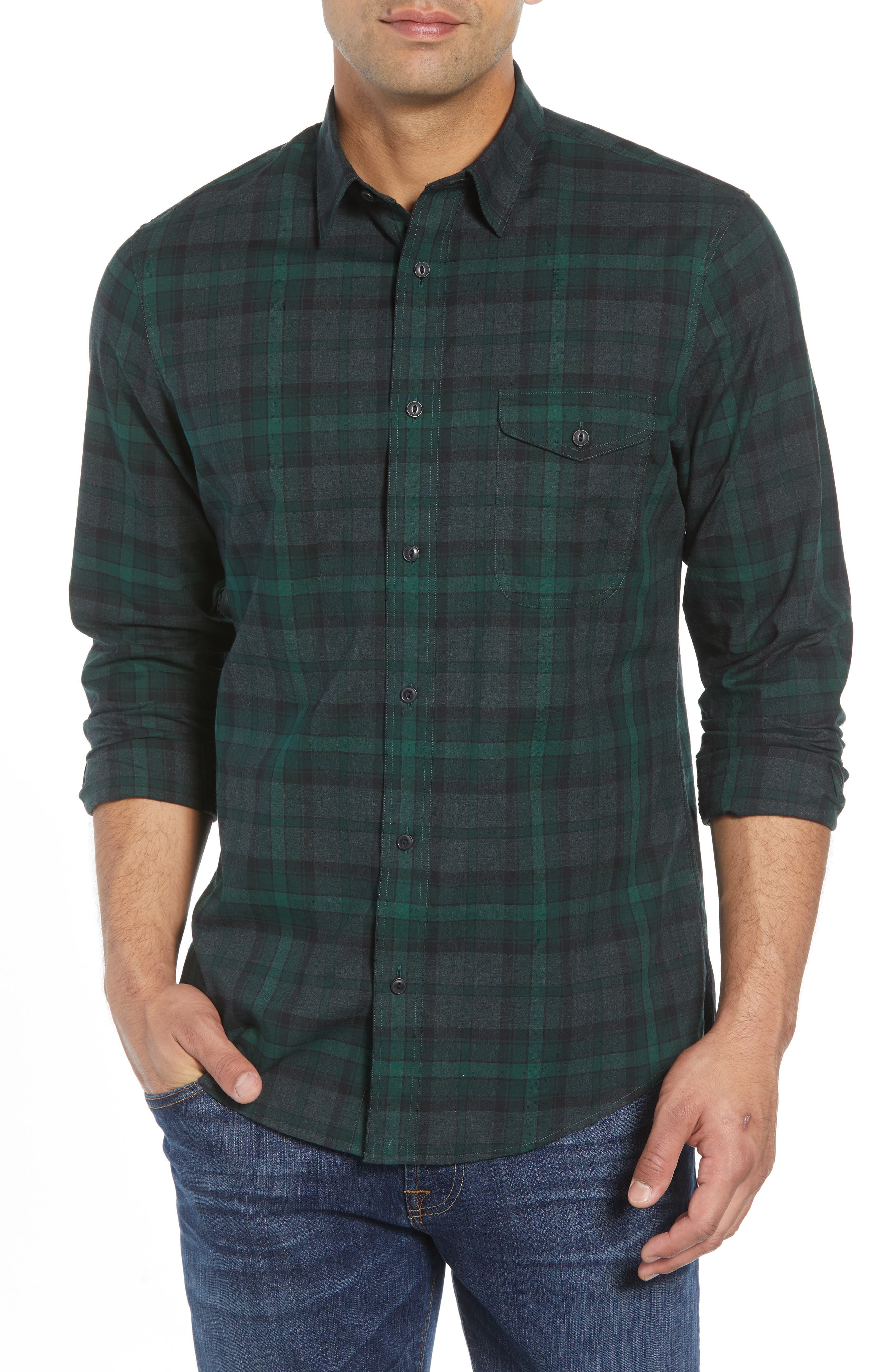 Nordstrom Men's Shop Regular Fit Plaid Flannel Sport Shirt Nordstrom