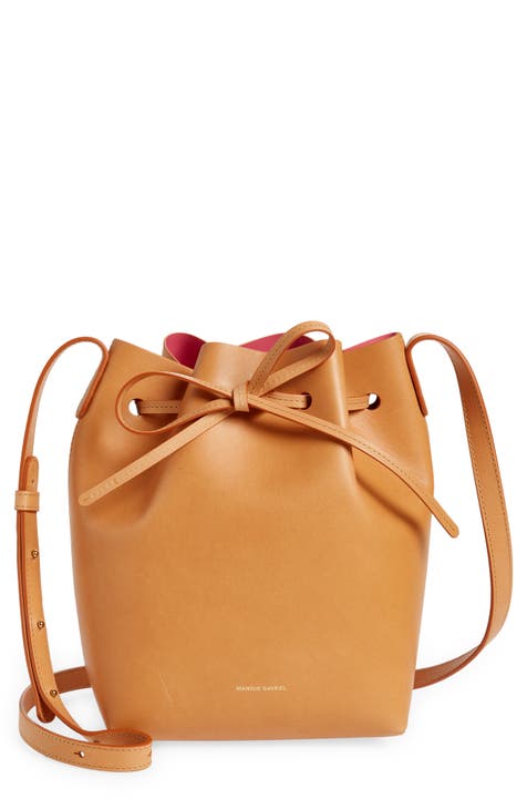 Mansur Gavriel Mini Mini leather bucket bag, Orange