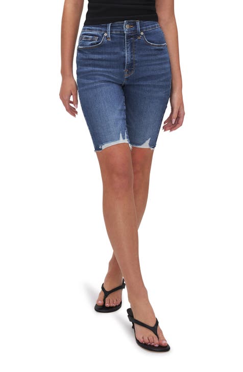 Always Fits Cutoff Bermuda Denim Shorts (Indigo 520) (Regular & Plus)