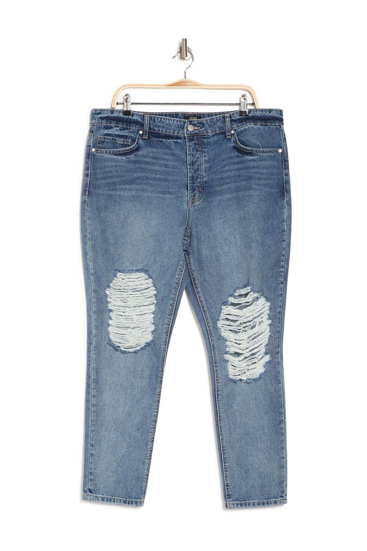 Afrm Luisa Distressed Skinny Jeans In Bright Blue