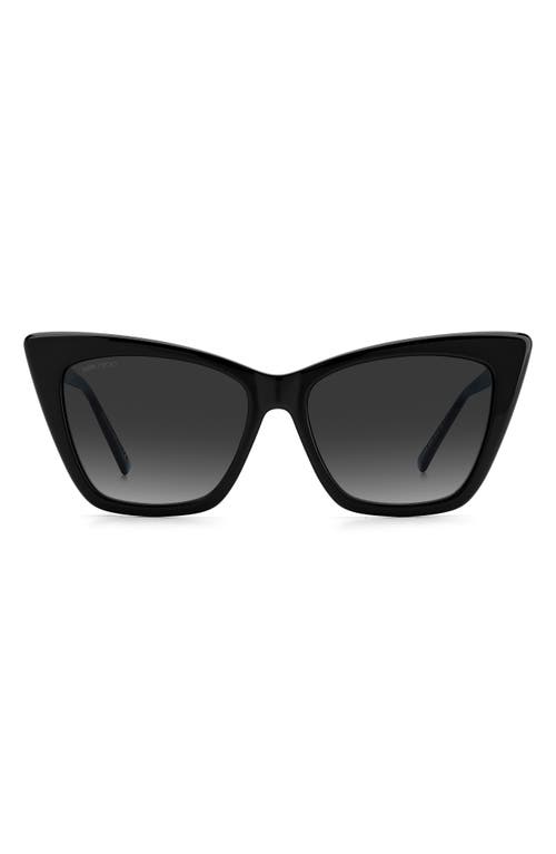 Jimmy Choo Lucine 55mm Gradient Cat Eye Sunglasses in Black /Grey Shaded