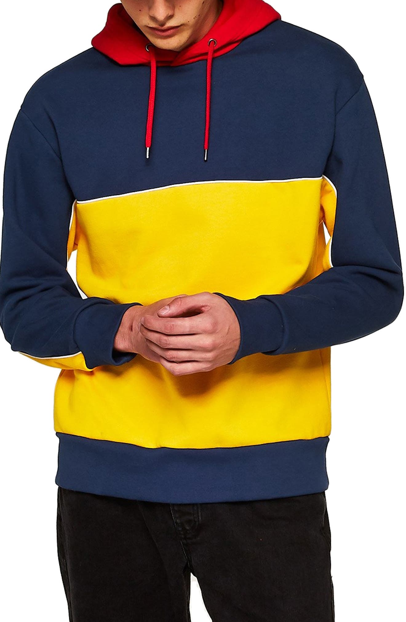 primary color block hoodie