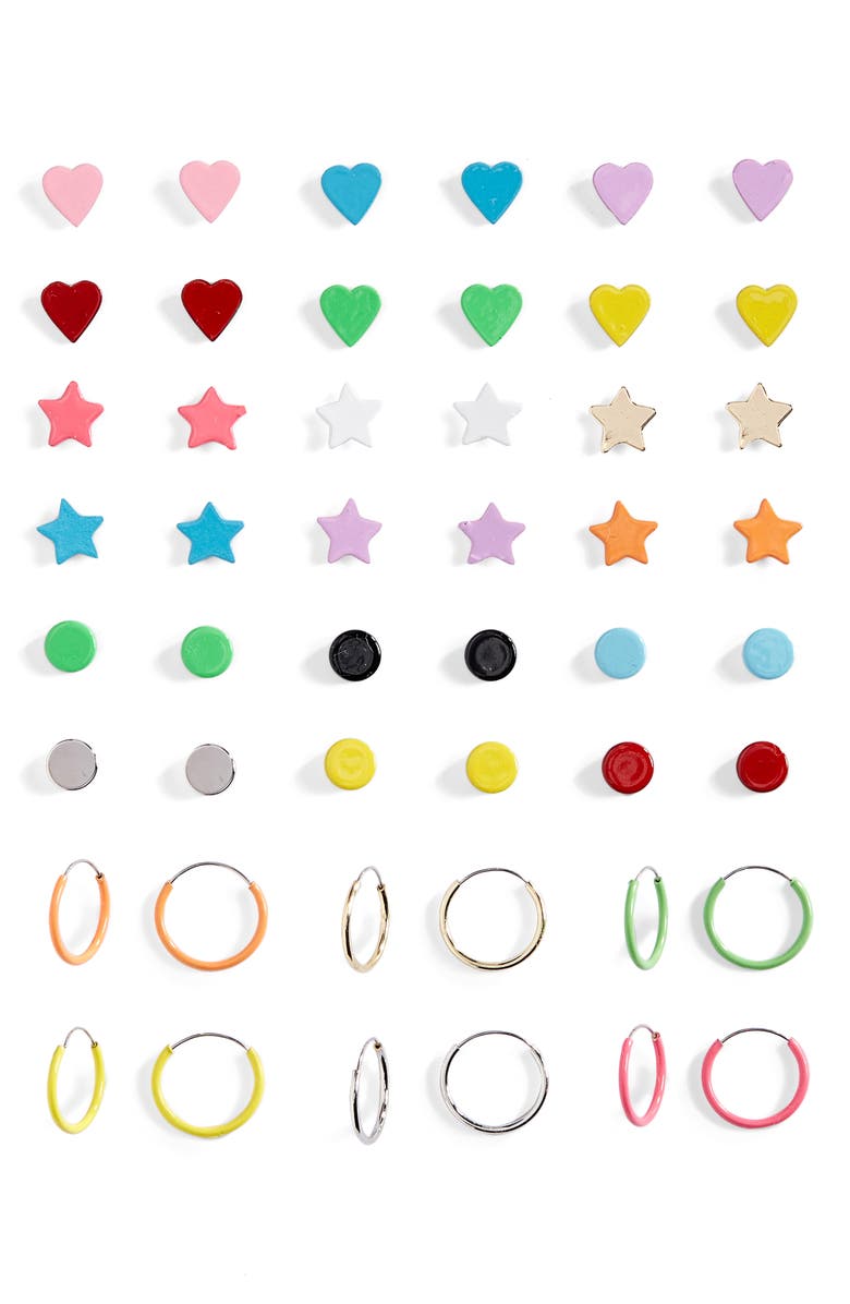 BP. Be Proud by BP Gender Inclusive Pride Stud & Hoop Earrings, Main, color, RAINBOW MULTI