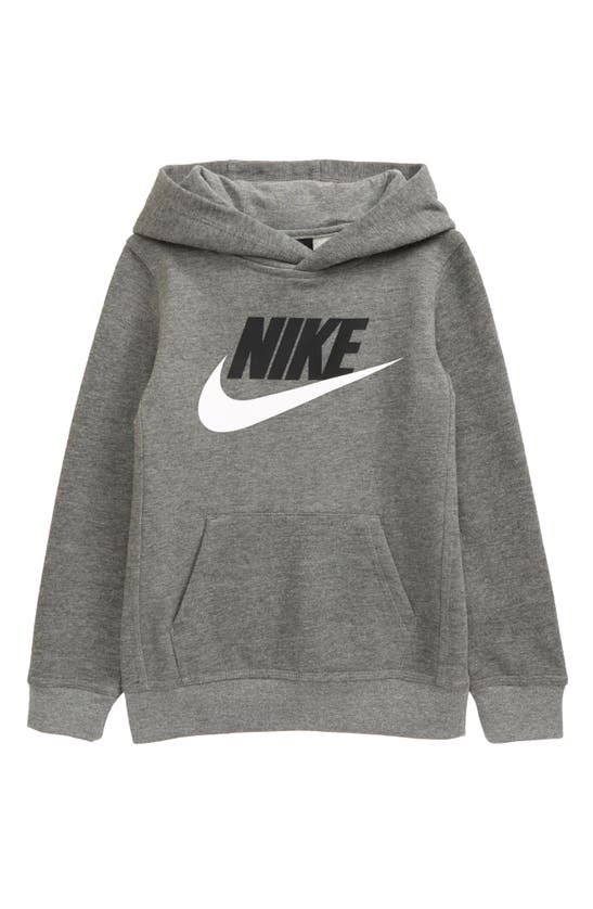 Nike Kids' Club Logo Hoodie In Carbon Heather