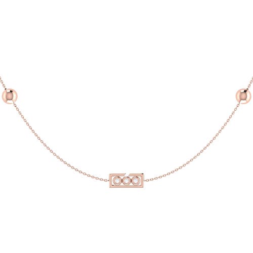 Shop Luvmyjewelry Traffic Light Layered Sterling Silver Diamond Necklace In 14kt Rose Gold Vermeil