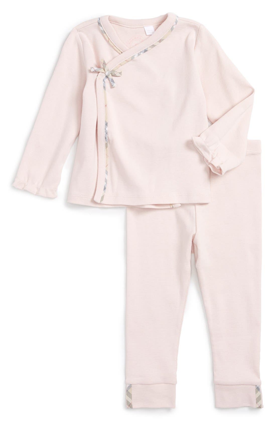 Burberry 'Nylah' Long Sleeve Top & Pants Set (Baby Girls
