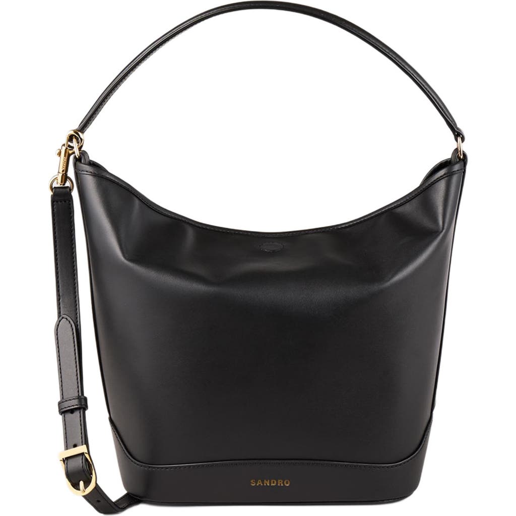 Sandro Tangoso Mini Leather Bag In Black