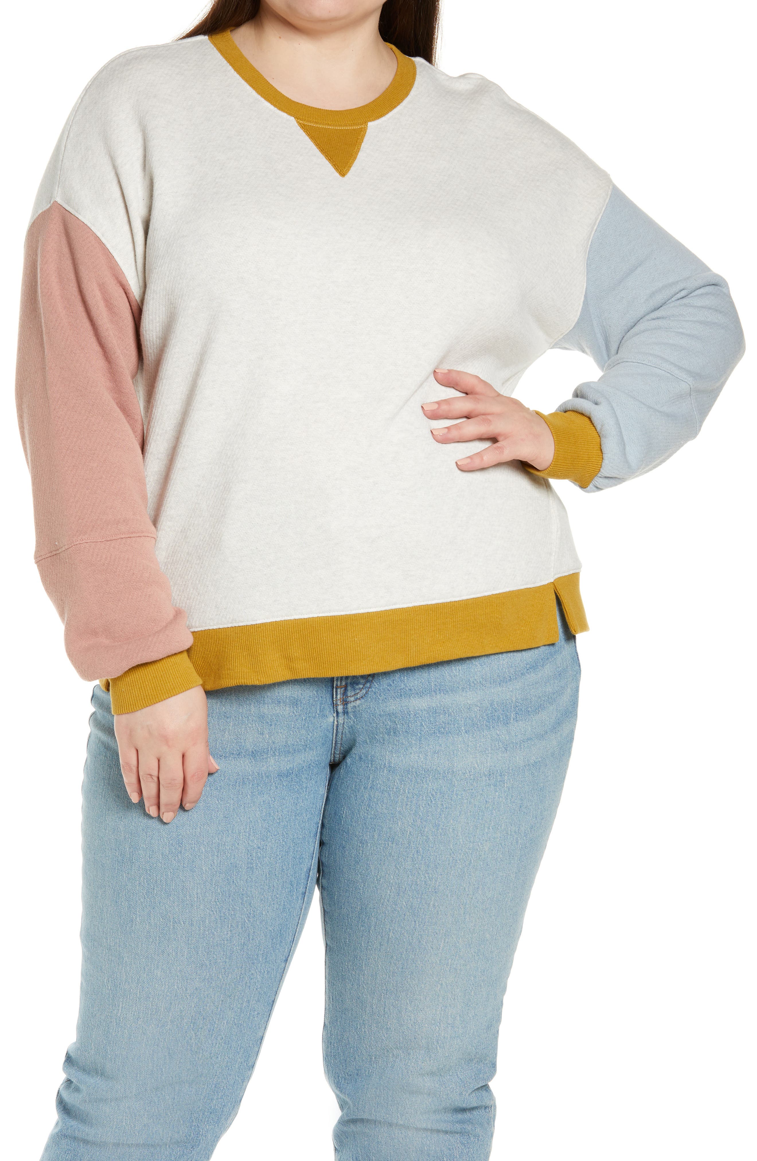 Madewell Colorblock Crewneck Sweatshirt 