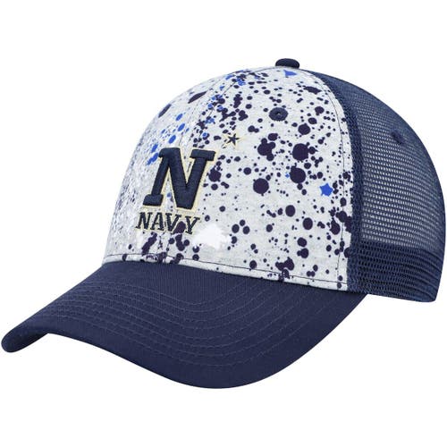 Men's Colosseum Gray/Navy Navy Midshipmen Love Fern Trucker Snapback Hat