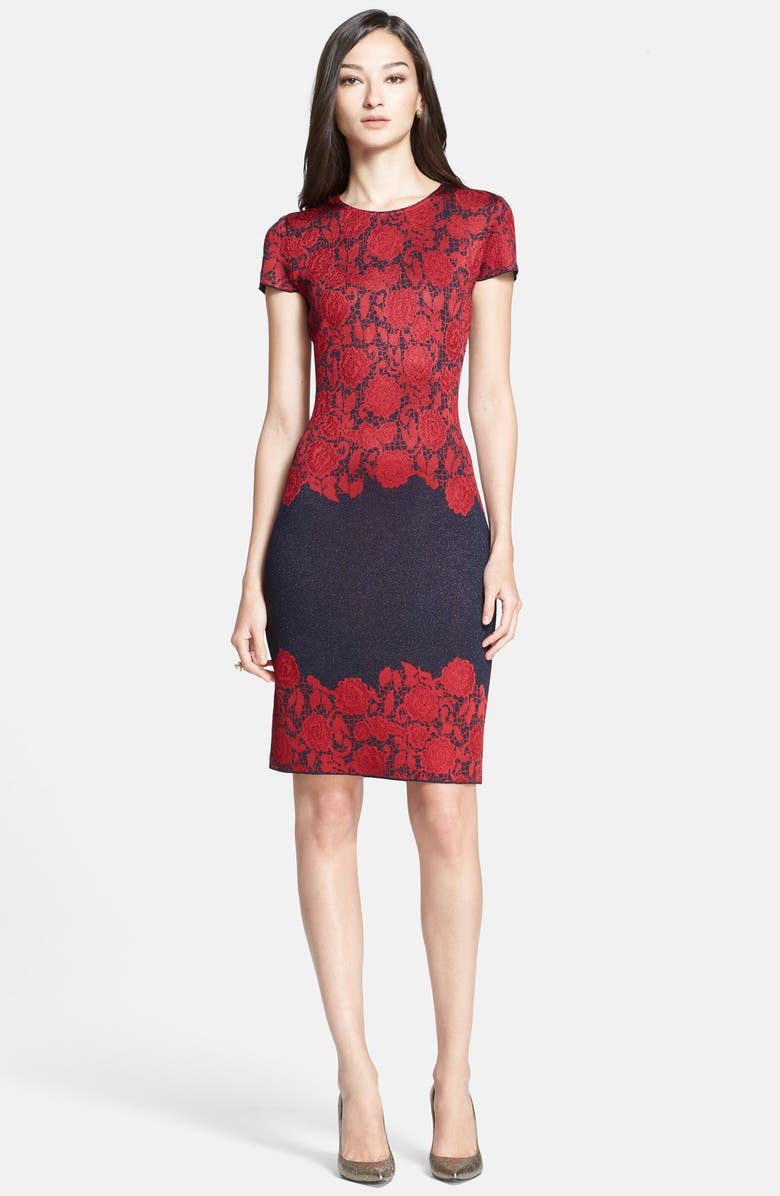 St. John Collection Lace Jacquard Knit Dress Nordstrom