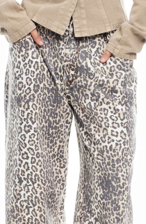 Lioness She's All That Straight Leg Jeans In Leopard Fade
