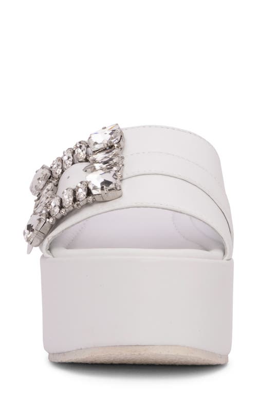 Beautiisoles Dita Platform Slide Sandal In White