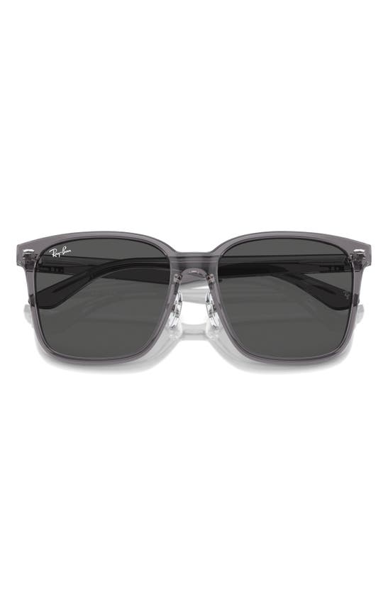 Shop Ray Ban Ray-ban Slim Square 57mm Sunglasses In Transparent Grey