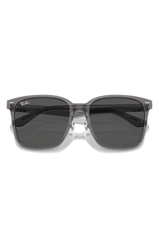 Ray Ban Slim Square 57mm Sunglasses In Transparent Grey
