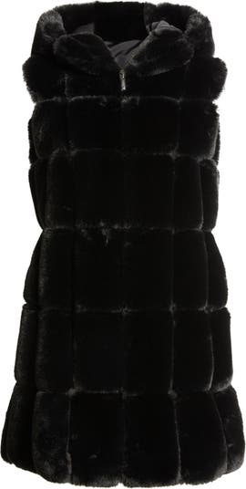 BCBGMAXAZRIA Hooded Faux Fur Vest Nordstrom