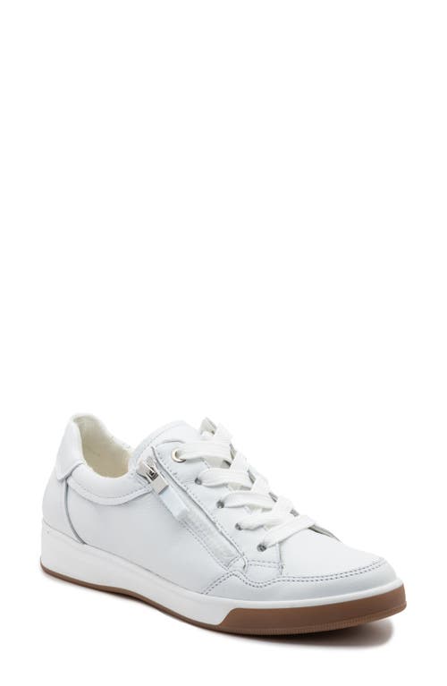 Rei Low II Zip Sneaker in White Leather