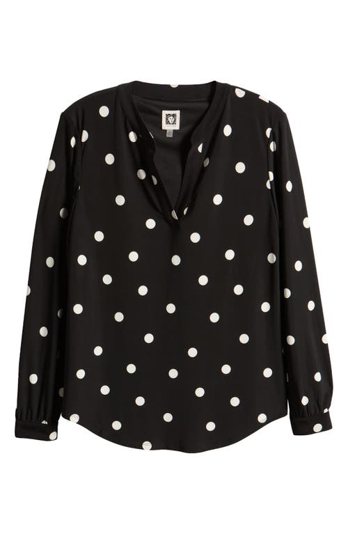 Anne Klein Print Tunic Top In Anne White/anne Black