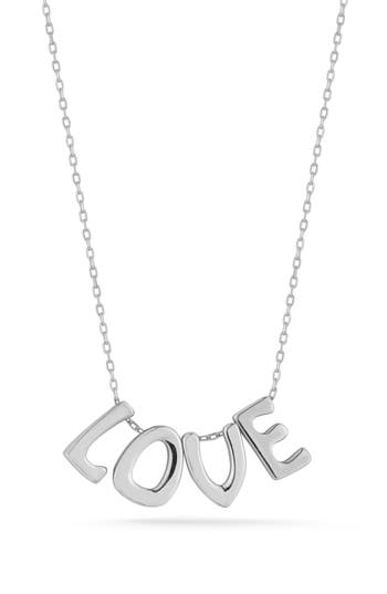 Glaze Jewelry Love Pendant Necklace In Silver