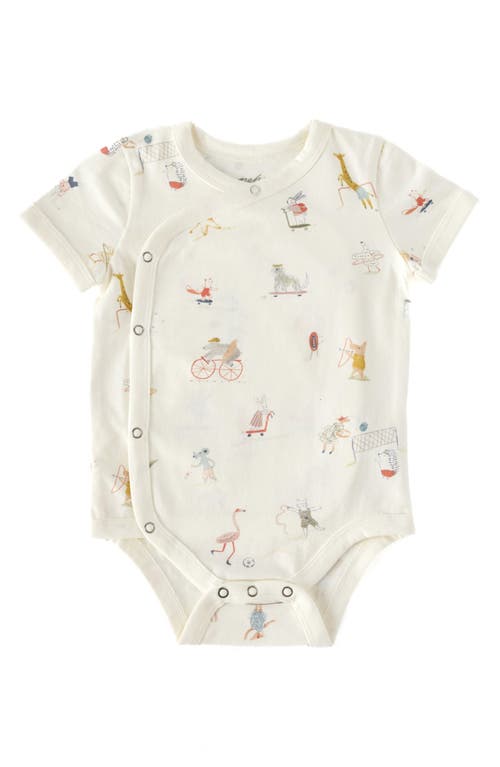 Pehr Jungle Gym Print Wrap Organic Cotton Bodysuit at Nordstrom,