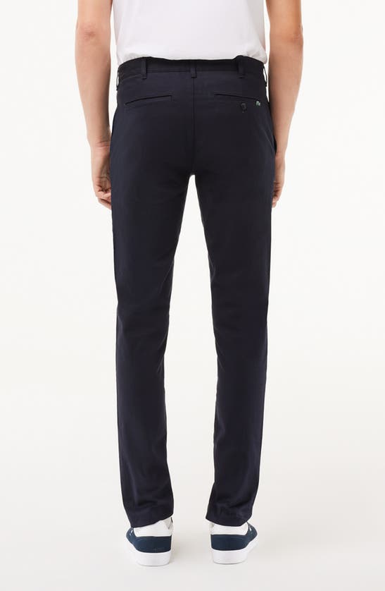 Shop Lacoste Slim Fit Stretch Cotton Chinos In Hde Abysm