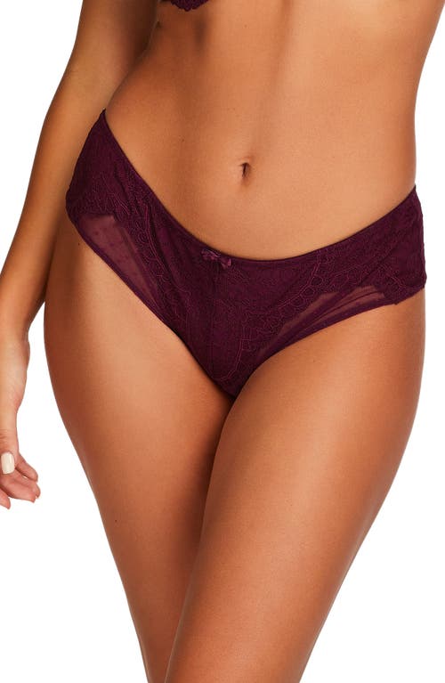Hunkemöller Tracey Mesh & Lace Brazilian Panties in Pickled Beet