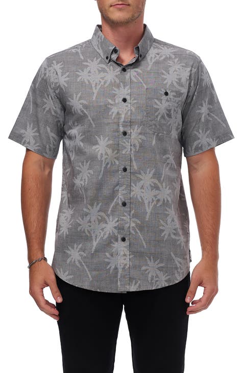 Lost Palms Short Sleeve Cotton Button-Up Shirt