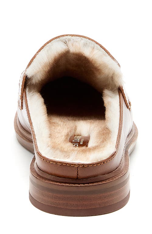 Shop Kelsi Dagger Brooklyn Lock Faux Shearling Lined Mule In Cognac