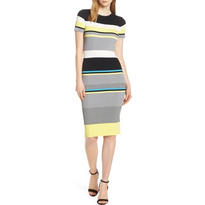 Chelsea28 Multistripe Sweater Dress, Black