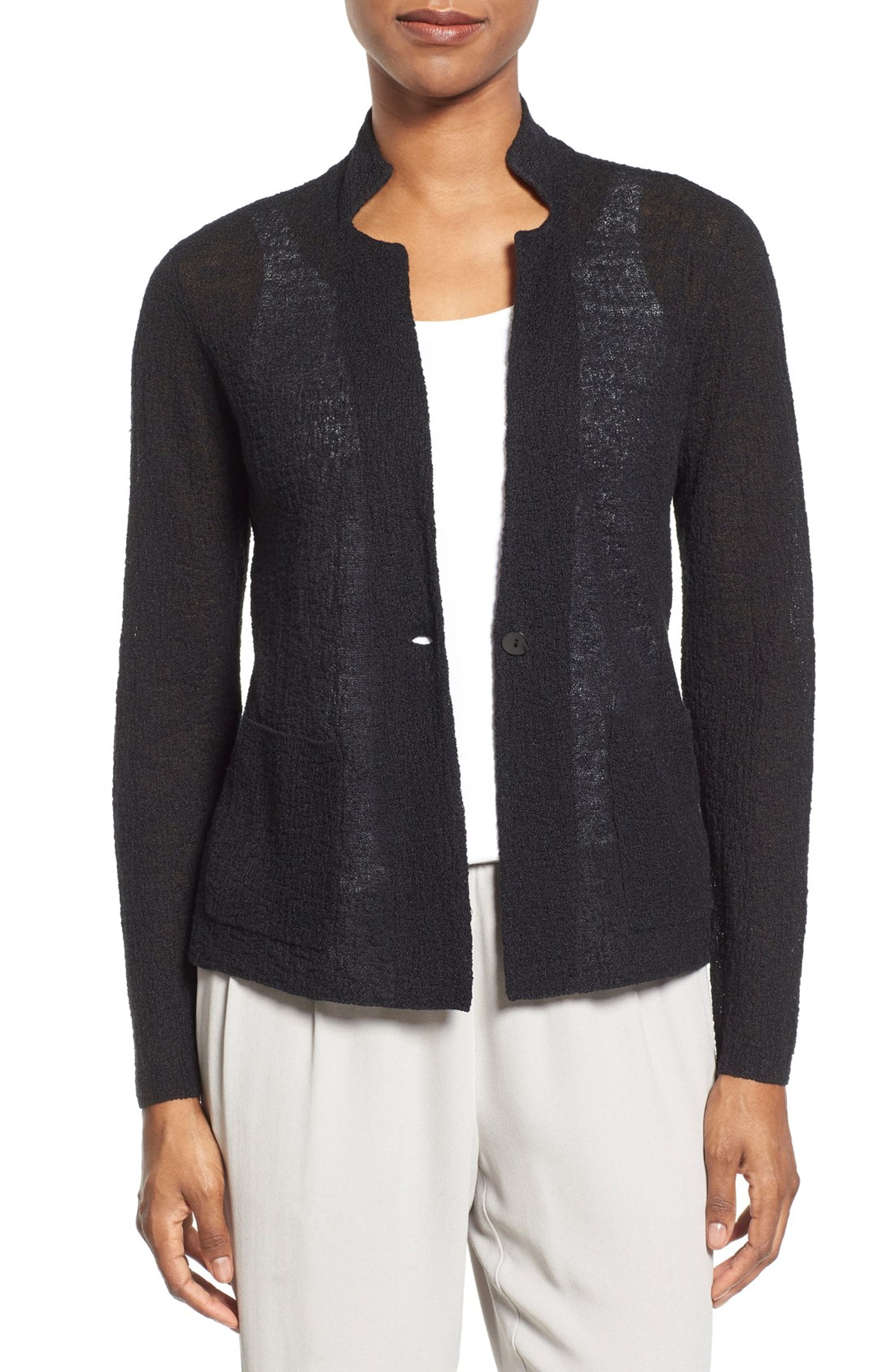 Eileen Fisher Notch Collar Knit Jacket (Regular & Petite) | Nordstrom