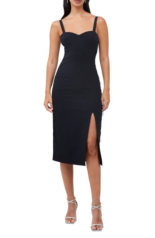 French Connection Echo Lace Trim Crepe Cocktail Sheath Dress in 01-Blackout at Nordstrom, Size 6