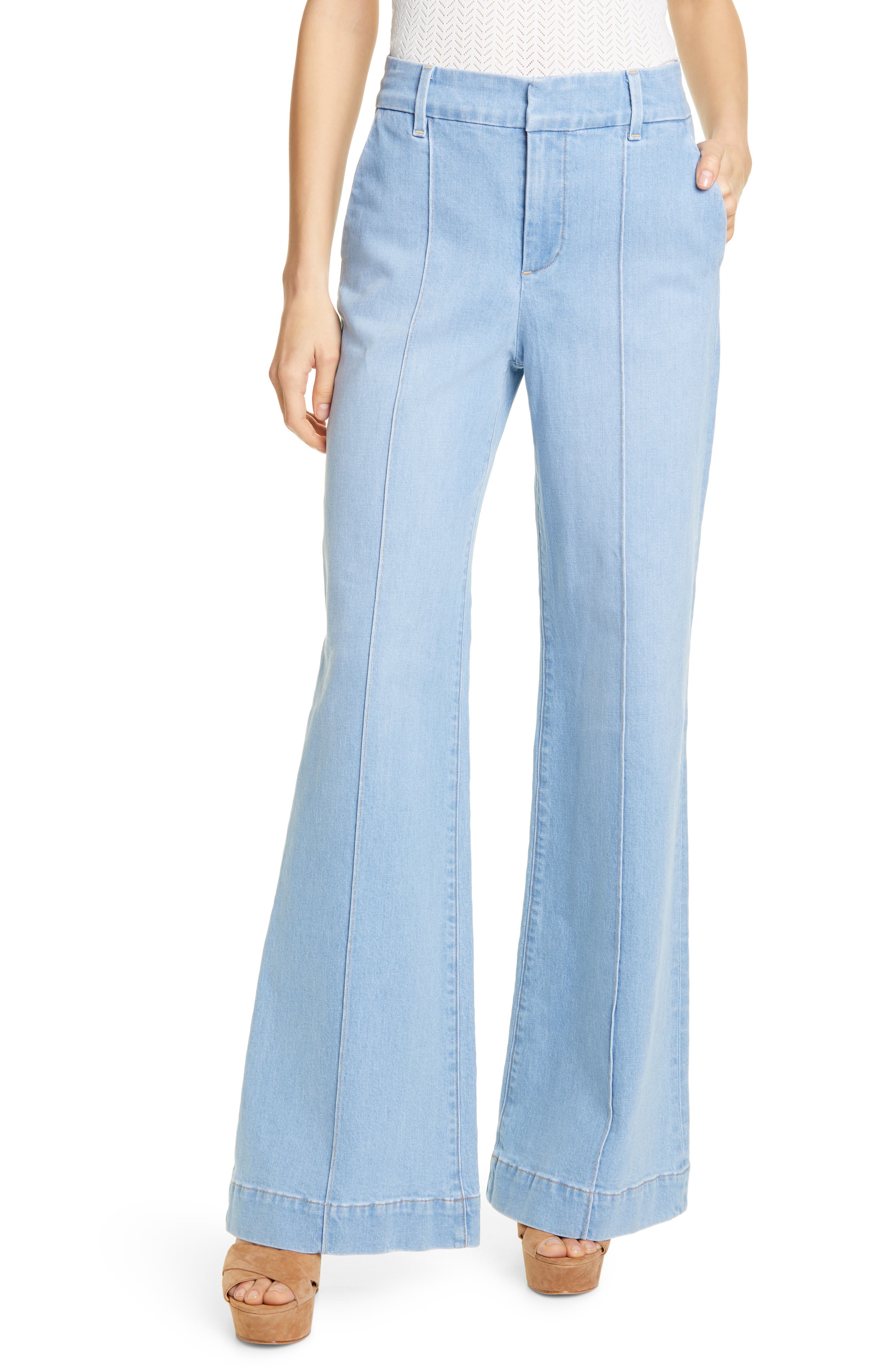 alice and olivia bell bottom jeans