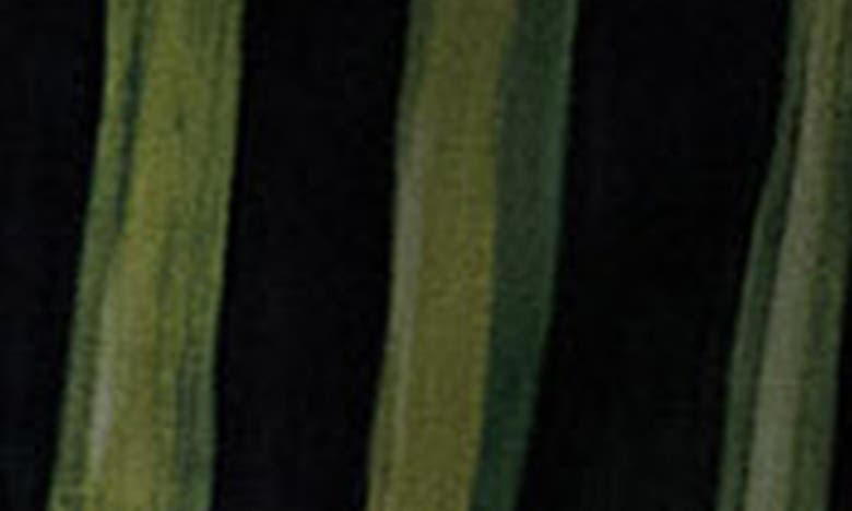Shop Topshop Stripe Tie Waist Long Sleeve Mini Shirtdress In Medium Green