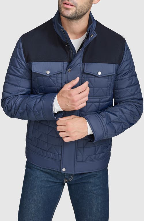 Cole Haan Multimedia Jacket In Navy