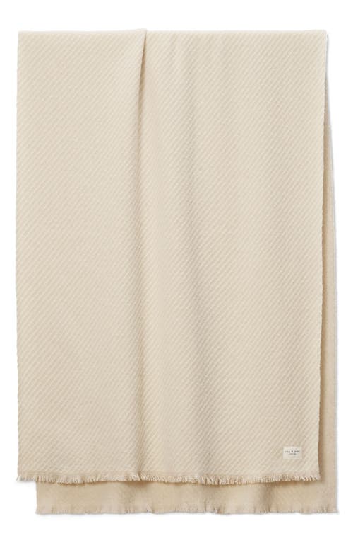 Shop Rag & Bone Joni Stripe Wool Scarf In Oatmeal Ivory