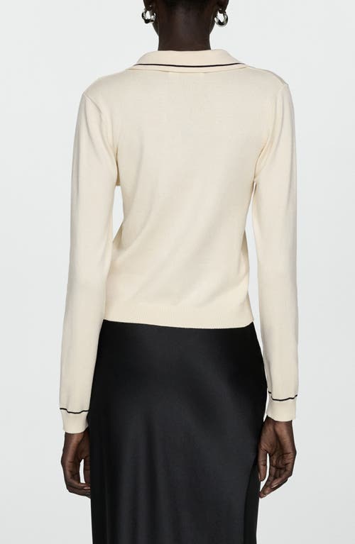 Mango Spread Collar Sweater In Ecru