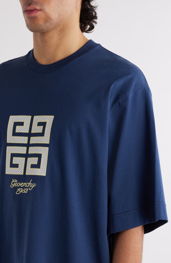 Shop Givenchy New Studio Fit Oversize Logo Graphic T-shirt In Medium Blue