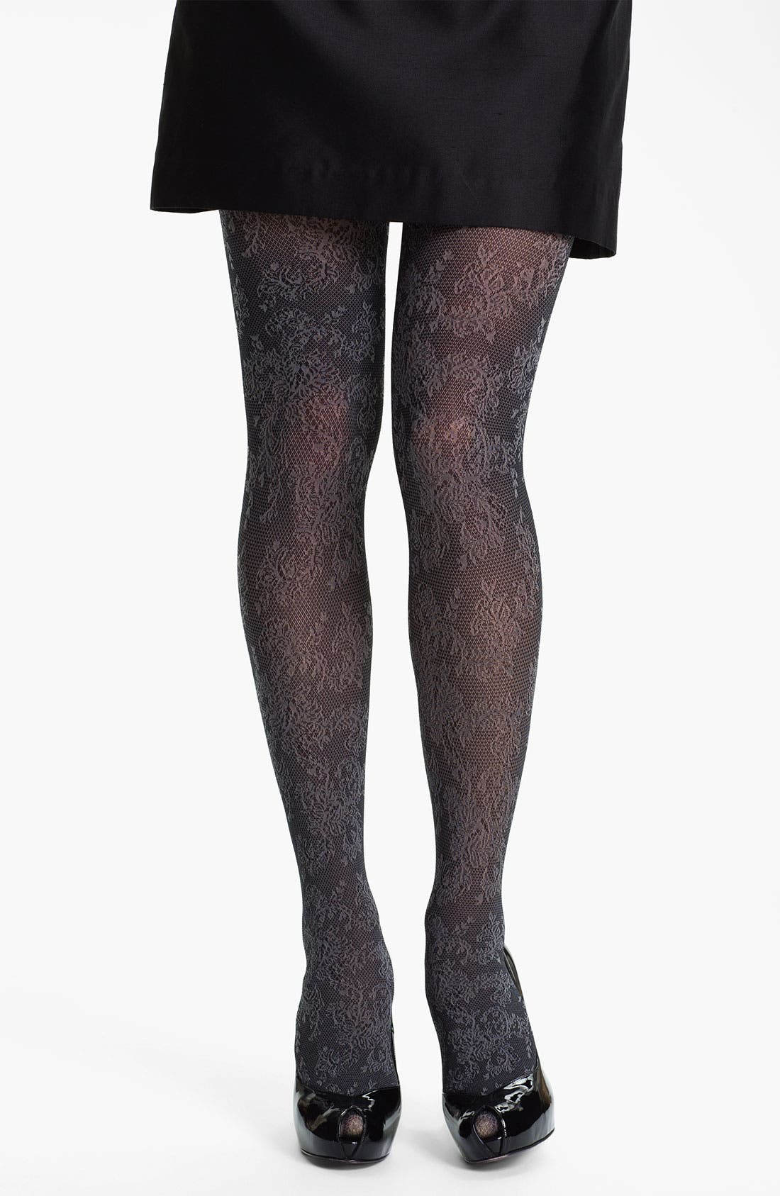 Hue 'Victorian' Floral Control Top Tights Nordstrom