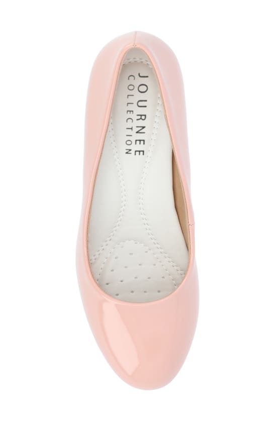Journee Collection Luu Womens Round Closed Toe Block Heel Pumps In Patent/ Pink