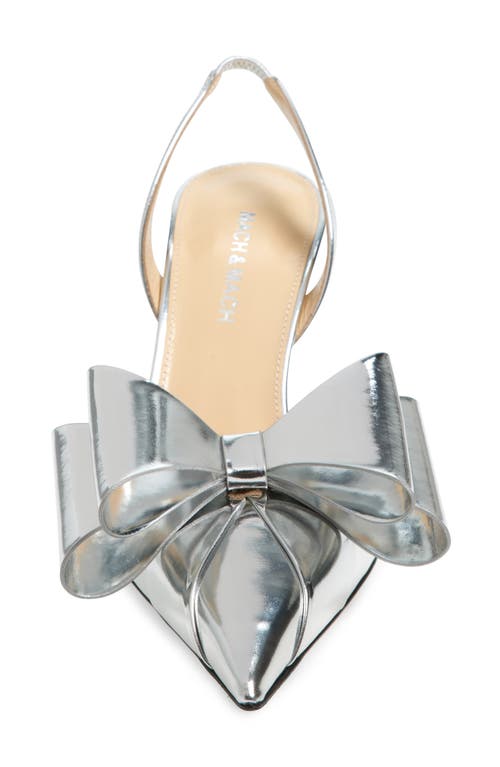 MACH & MACH MACH & MACH LE CADEAU BOW POINTED TOE METALLIC SLINGBACK PUMP