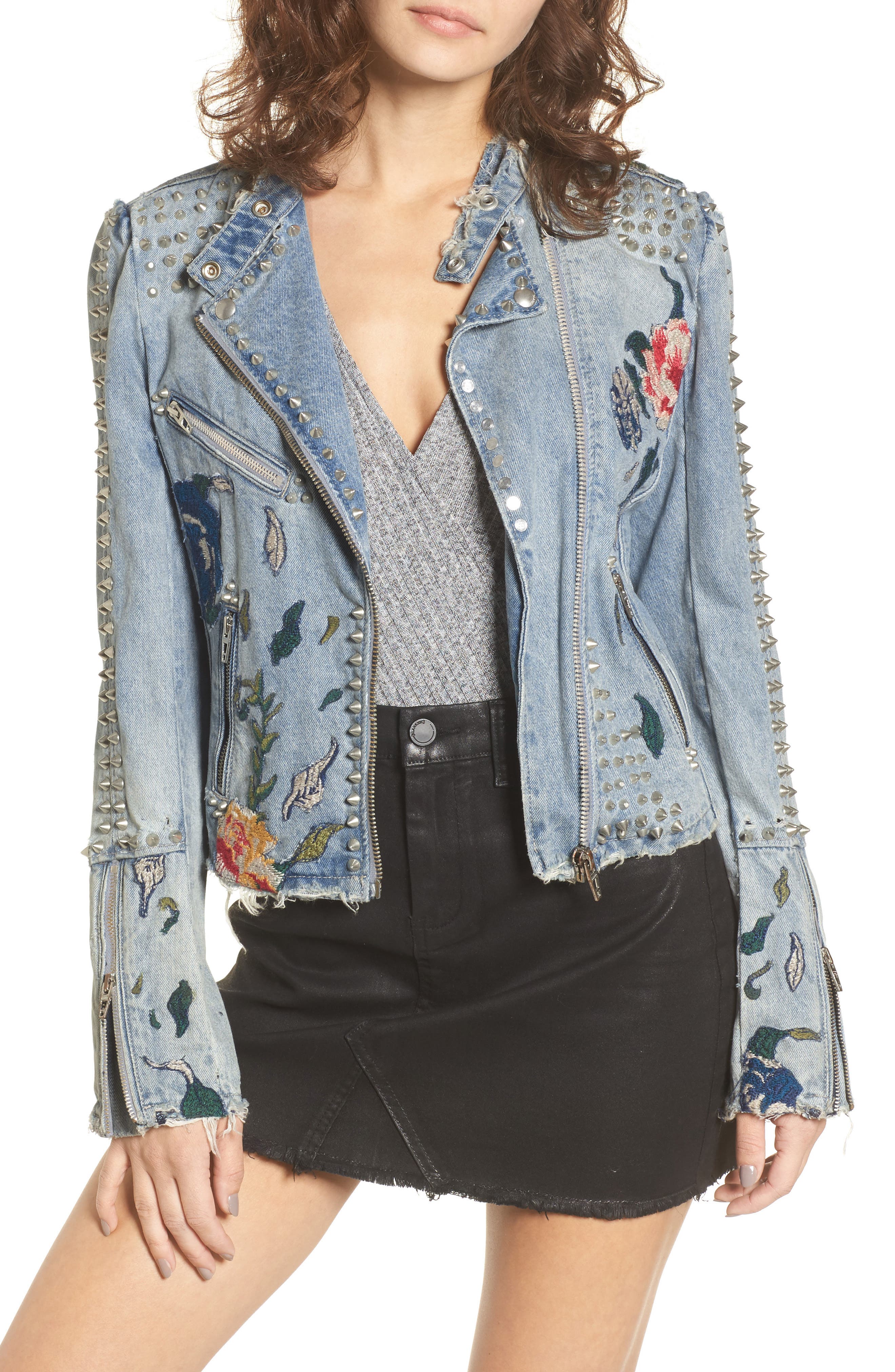 blank nyc studded denim jacket