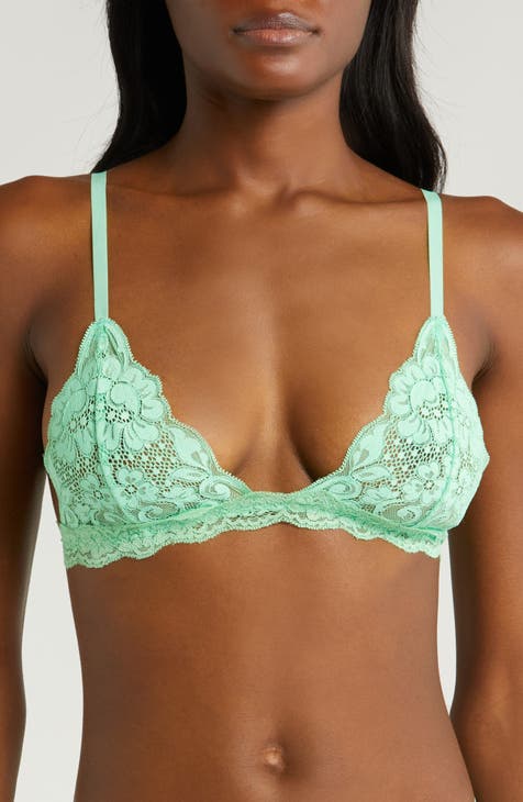 Non-padded lace bralette - Light green - Ladies