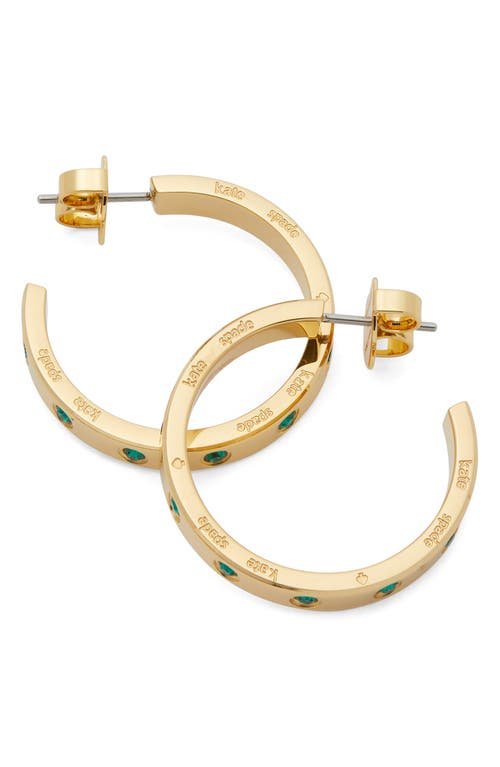 Kate Spade New York Cubic Zirconia Hoop Earrings In Emerald.